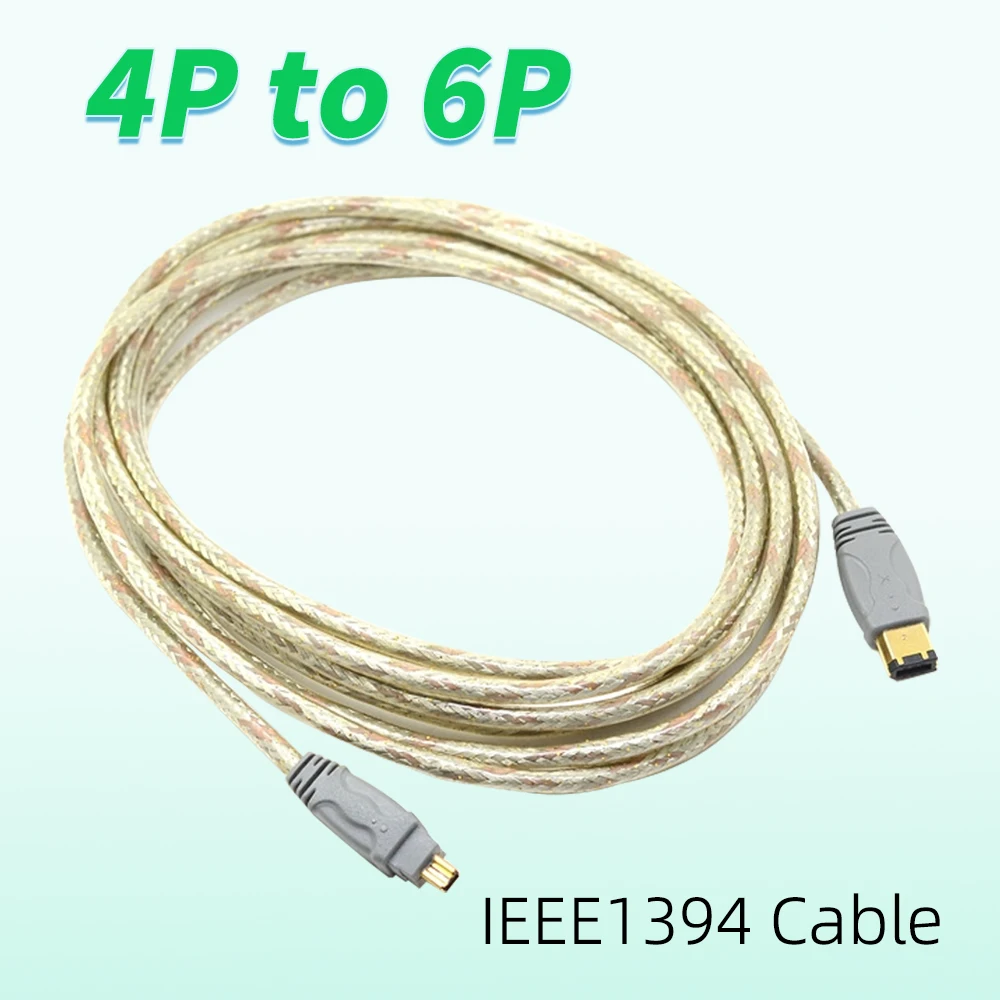 IEEE1394 Cable 4P to 6P 4P-6P 4Pin to 6Pin Firewire 800 to Firewire400 1394A 4 Pin to 6 Pin