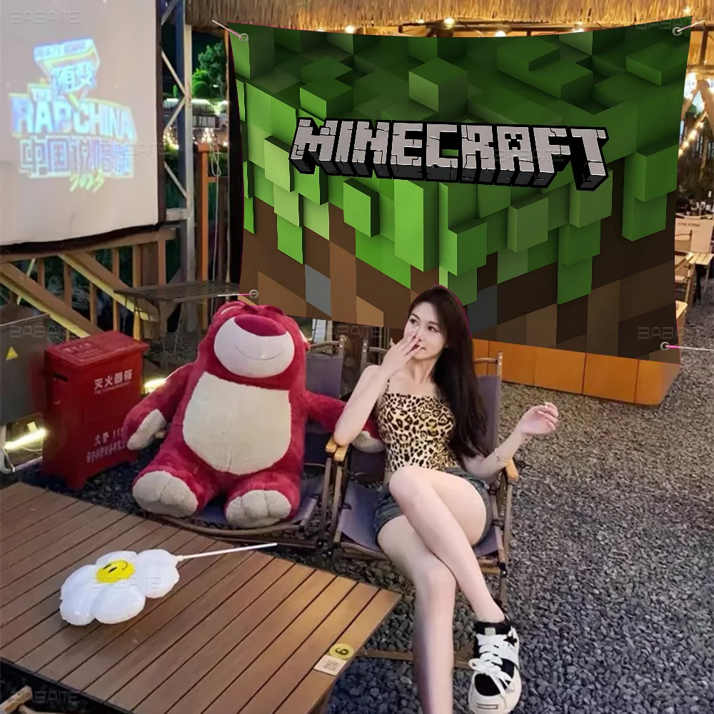 Jogo popular M-Minecraft-T Bandeiras retrô Múltipla escolha Living Studio Booth Decoração de interiores Banner