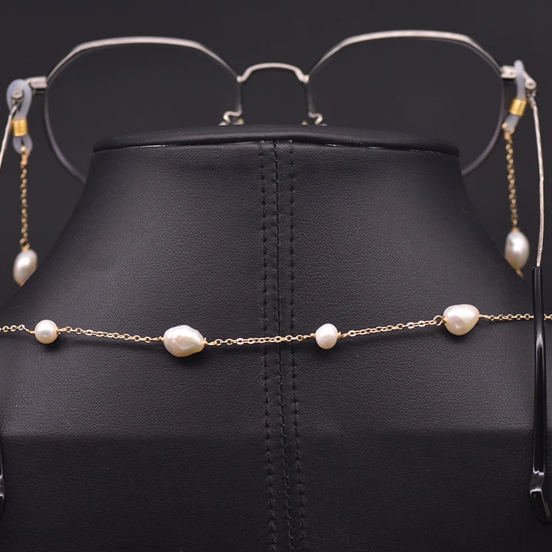GLSEEVO Natural Baroque Pearl Glasses Chain Necklace Pendant For Women Does Not Include Glasses Charms Fine Jewellery