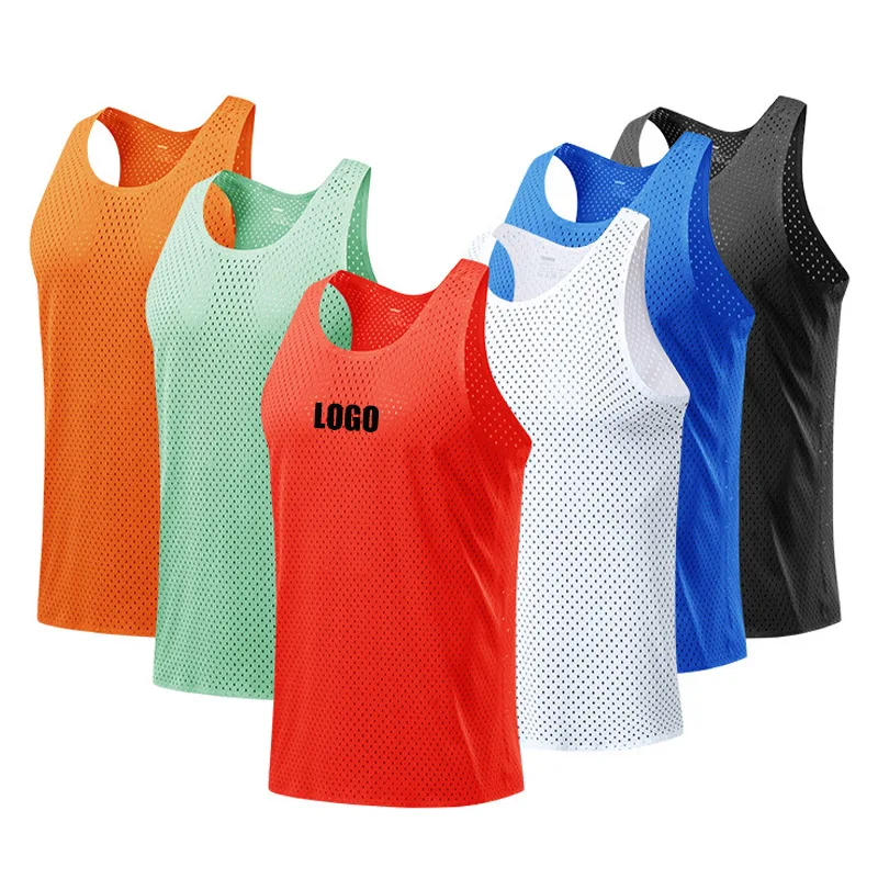 Custom LOGO Marathon Running Quick Drying Men's Sports Track and Field Cross Country Training Thin Hole Vest Mesh Racing Vest