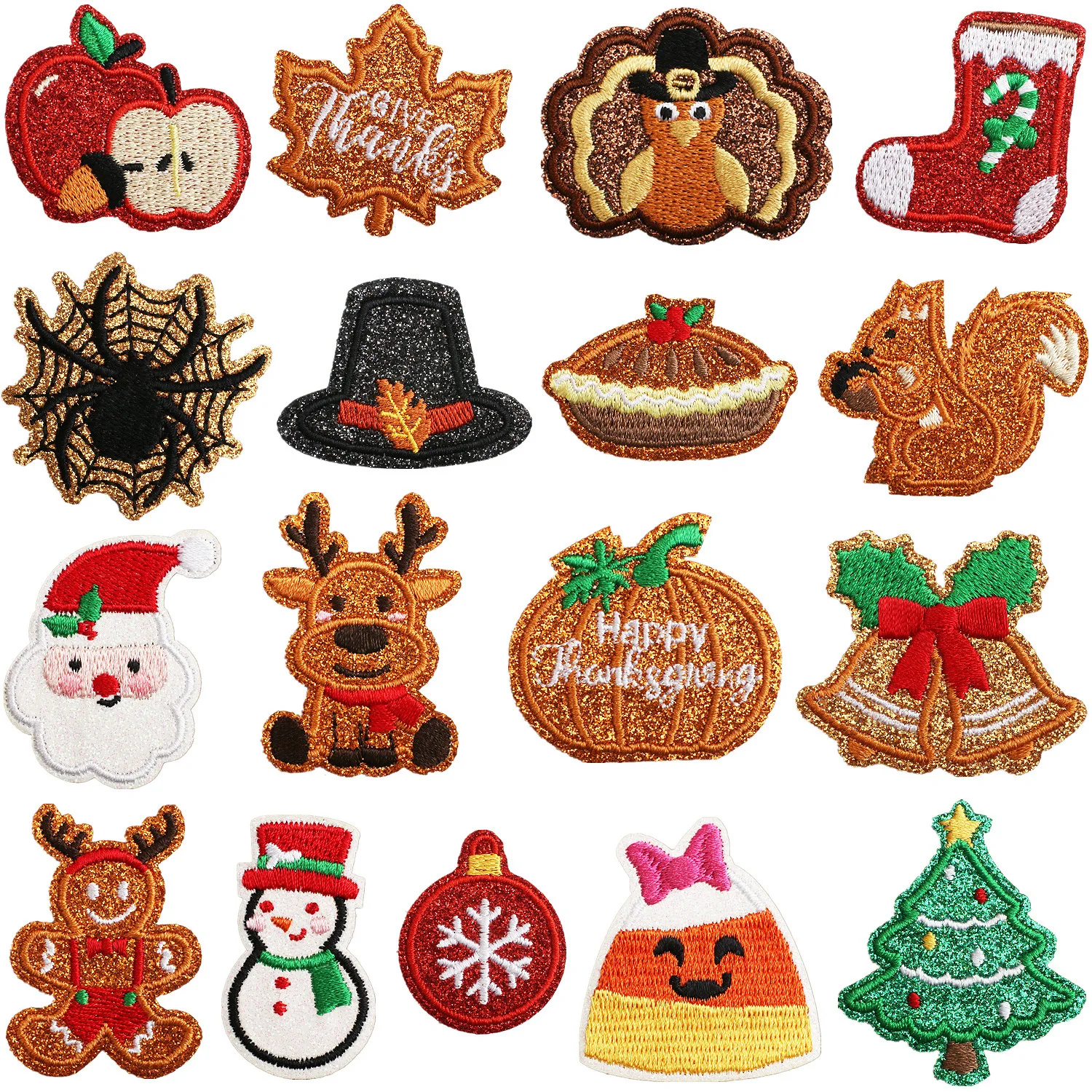 

Snowman Elk Christmas Emblem Clothing Accessories Badge Sticker Embroidered Embroidery Sticker Iron-on Patches