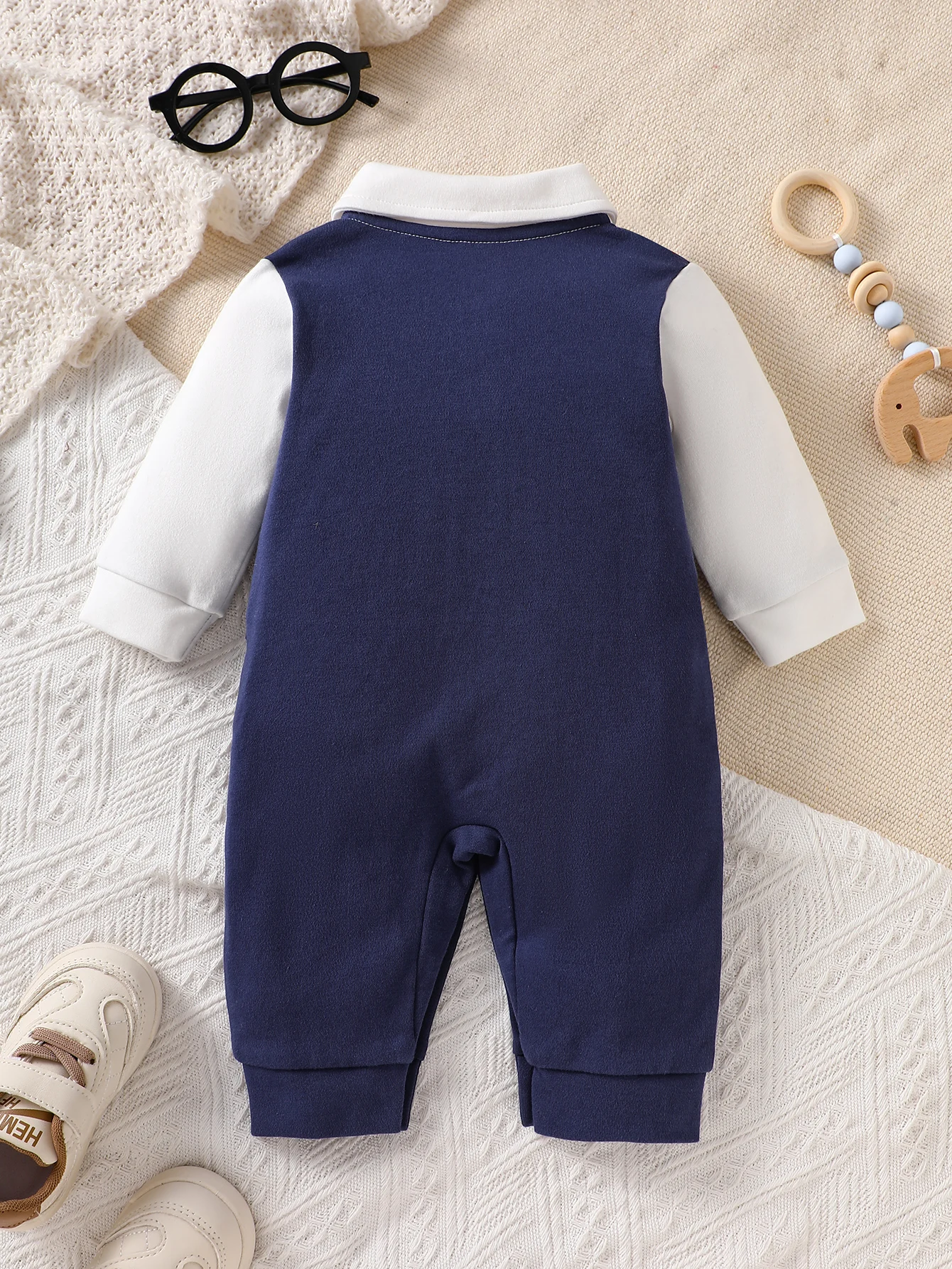 IURNXB Baby Boy Gentleman One-Piece Romper 100% Cotton Vest & Bow Tie Formal Outfit Infant Wedding Birthday Photoshoot 1-18M