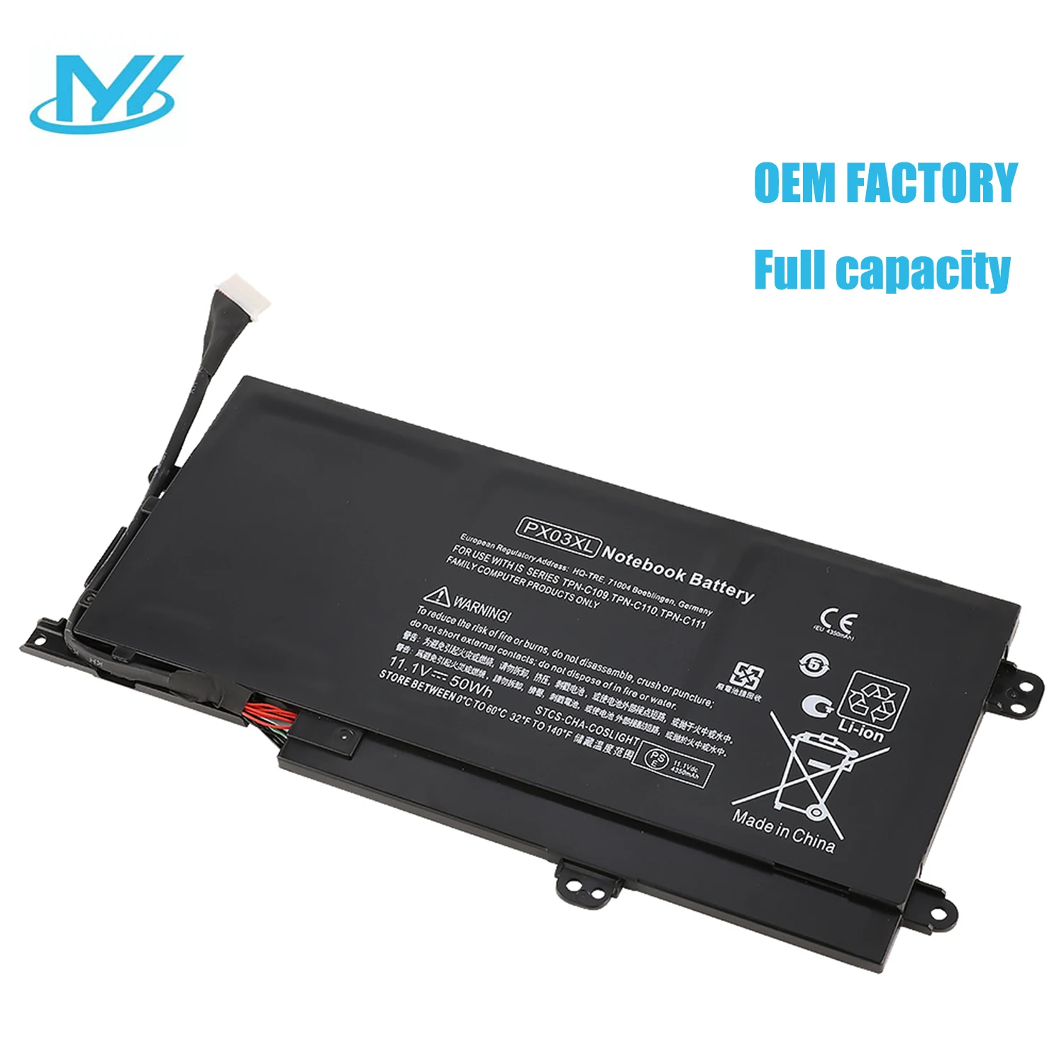 Brand New OEM 50Wh 4500mah 11.1V PX03XL PX03 TPN-C111 Laptop Battery for HP Envy M6-K Series for HP Envy 14 Sleekbook/Touchsmart