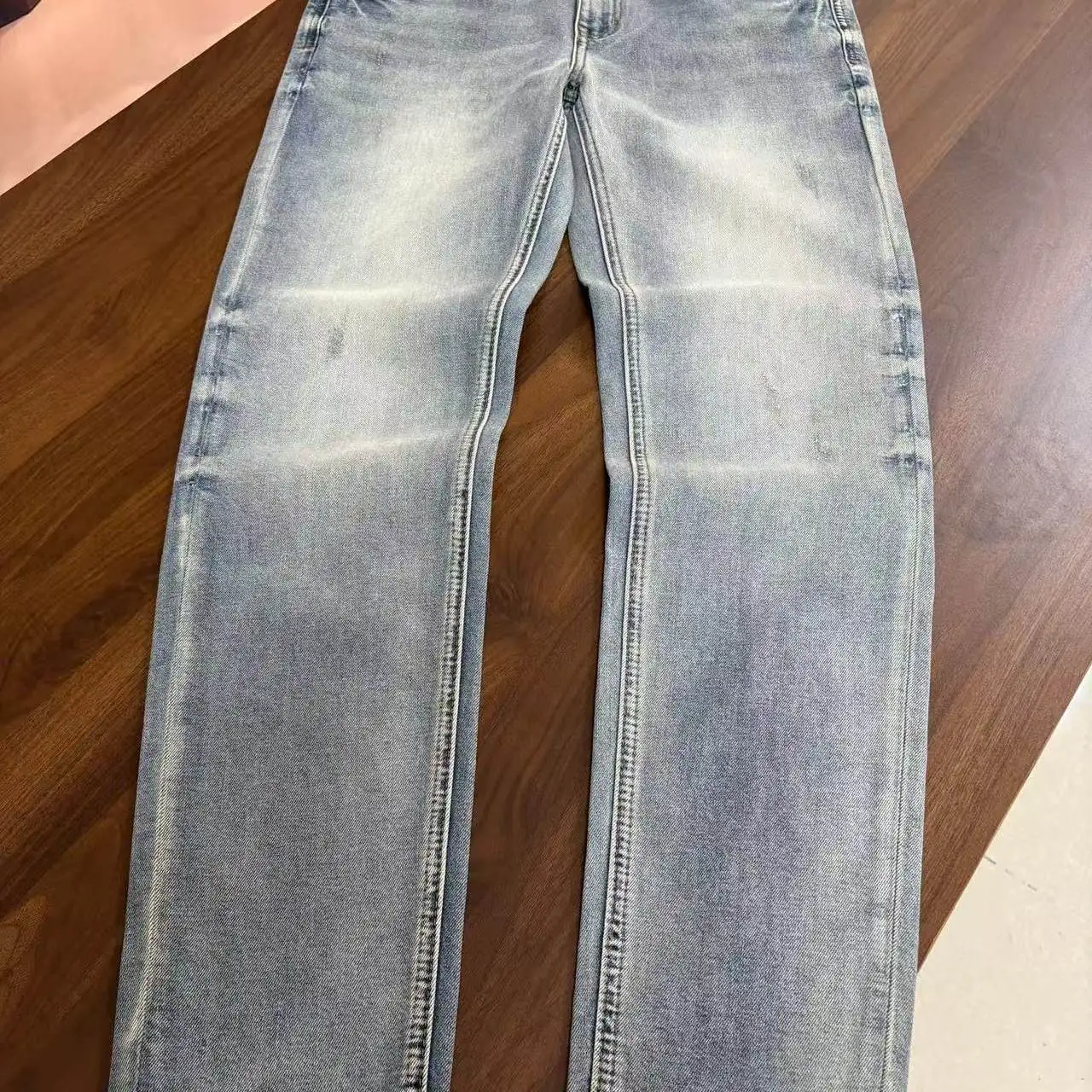 Italian summer BC gentleman washed old money style skin-friendly luxury slim-fitting small-footed jeans