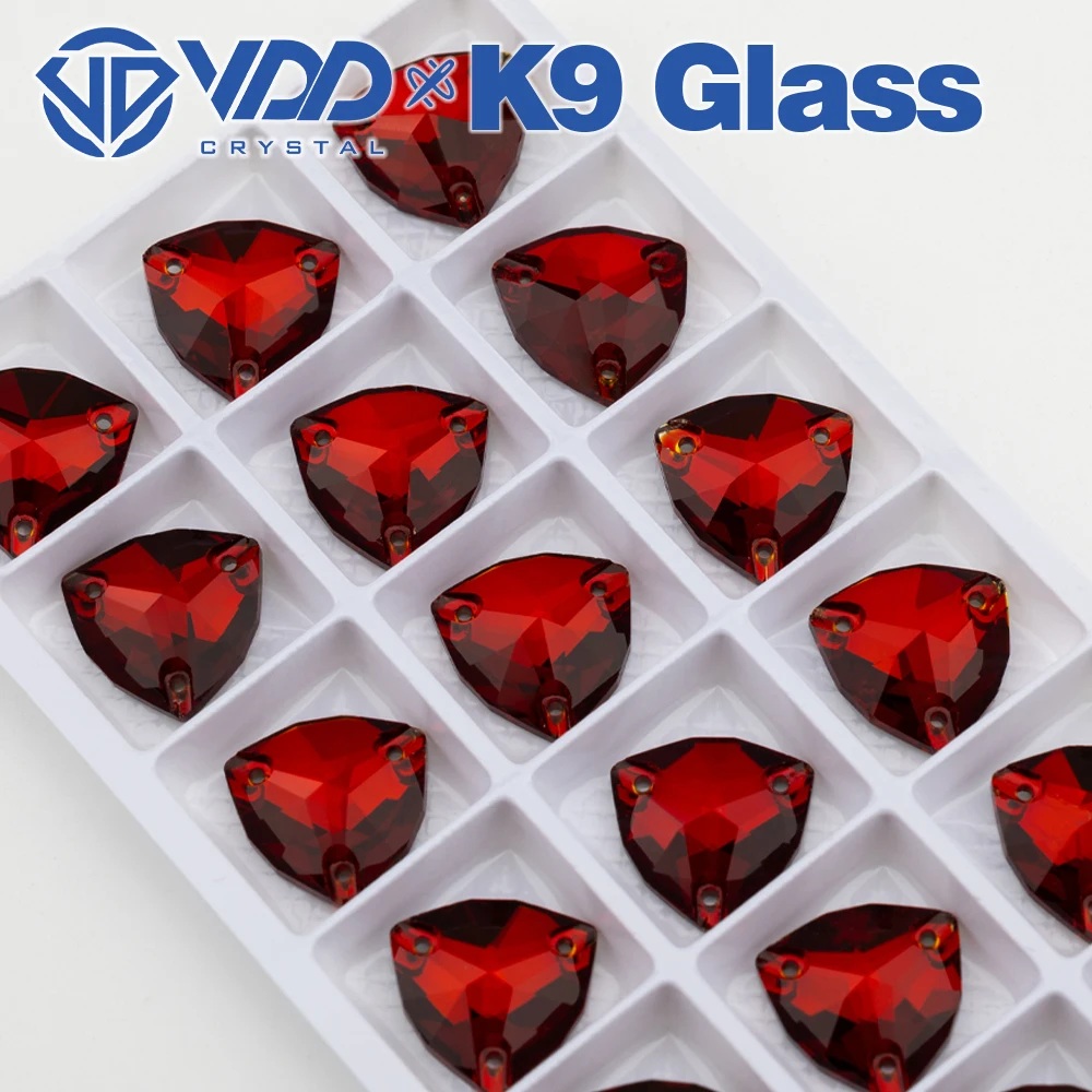 VDD Trilliant S110 Granat K9 Glas, hochwertige aufnähbare Strasssteine, flache Kristallsteine zum Aufnähen, Glitzersteine für DIY-Bastelarbeiten und Bekleidung. – Detail 4