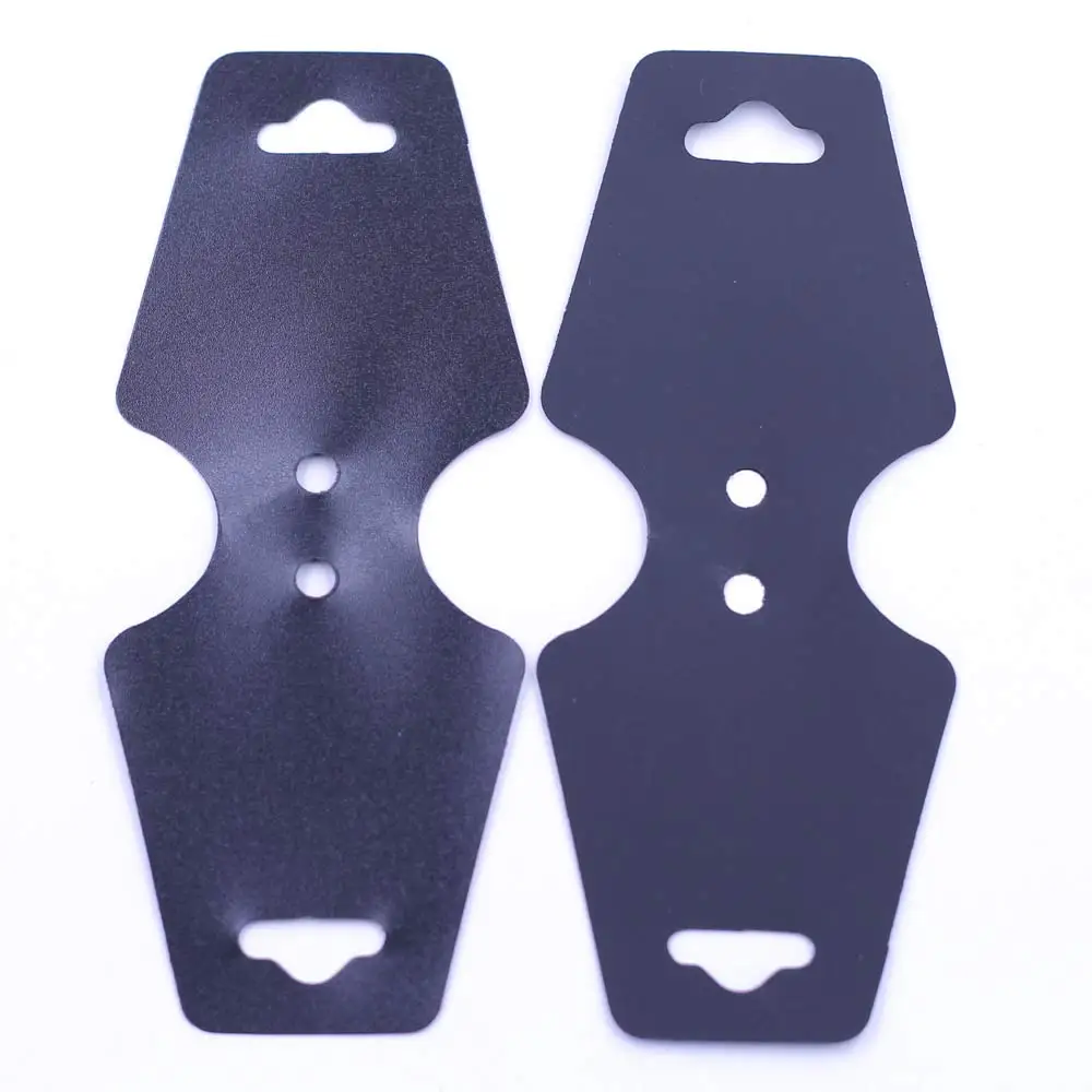 200PCS Black Plastic Necklace Hair Band Display Packing Cards Blank with Hanging Holes Foldable 108x44mm Handmade Accessories