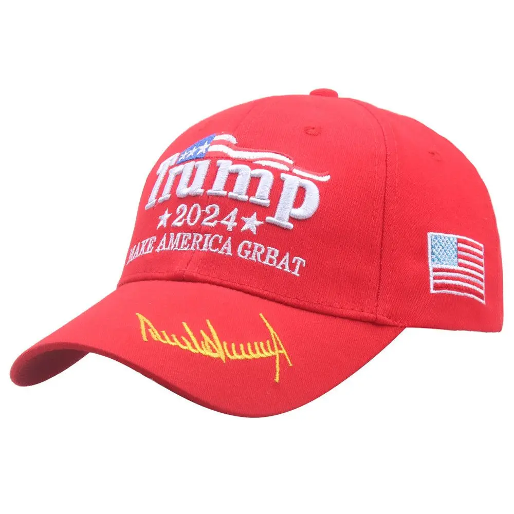 Trump 2024 US Flag Baseball Cap Trump Cotton Sunscreen Hats Adjustable Trump Supporters Cap