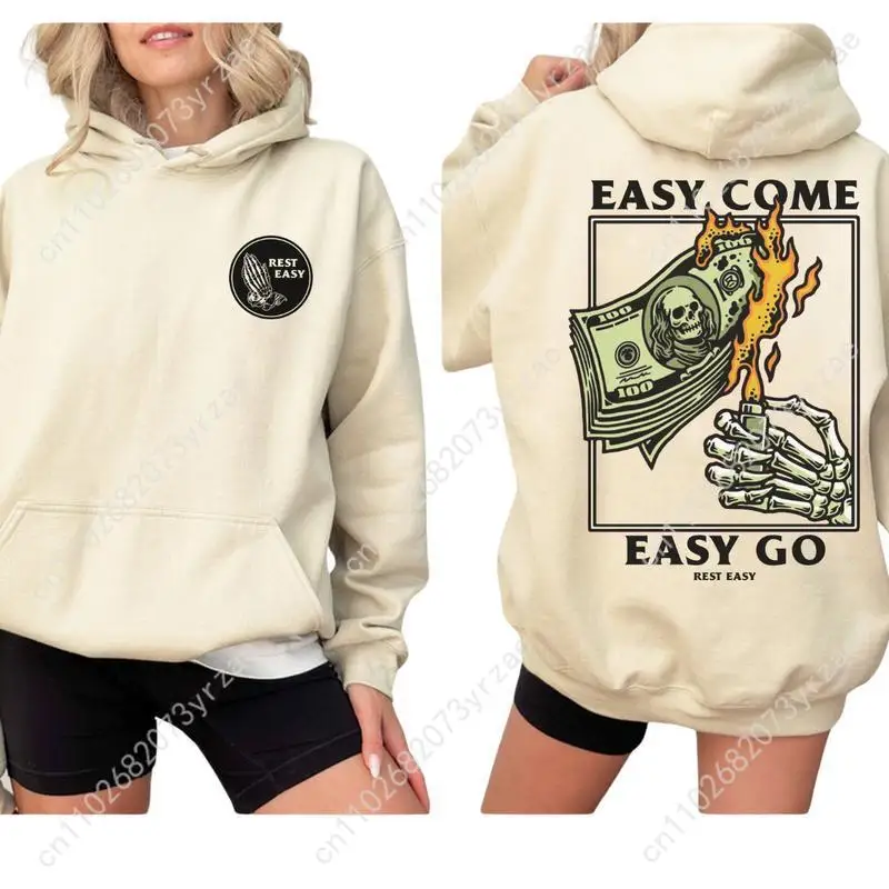 Easy Come Easy Go 2 Retro Sweatshirt Heren Dames Trui Mode Comfortabele Hoodies Sweatshirts Ademende Vintage Tops
