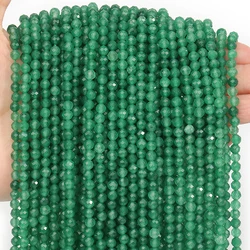 2 3 4mm Faceted Natural Green Aventurine Beads Round Loose Beads Diy Waist Chain Beads Necklace Bracelet Jewelry Accessories