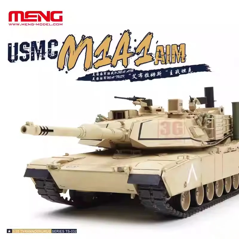 

MENG TS-032 Abrams M1A1 AIM/M1A1 TUSK USMC/US Army Main Battle Tank Military Assembling Scale Model Kit DIY Toy, Collection Gift