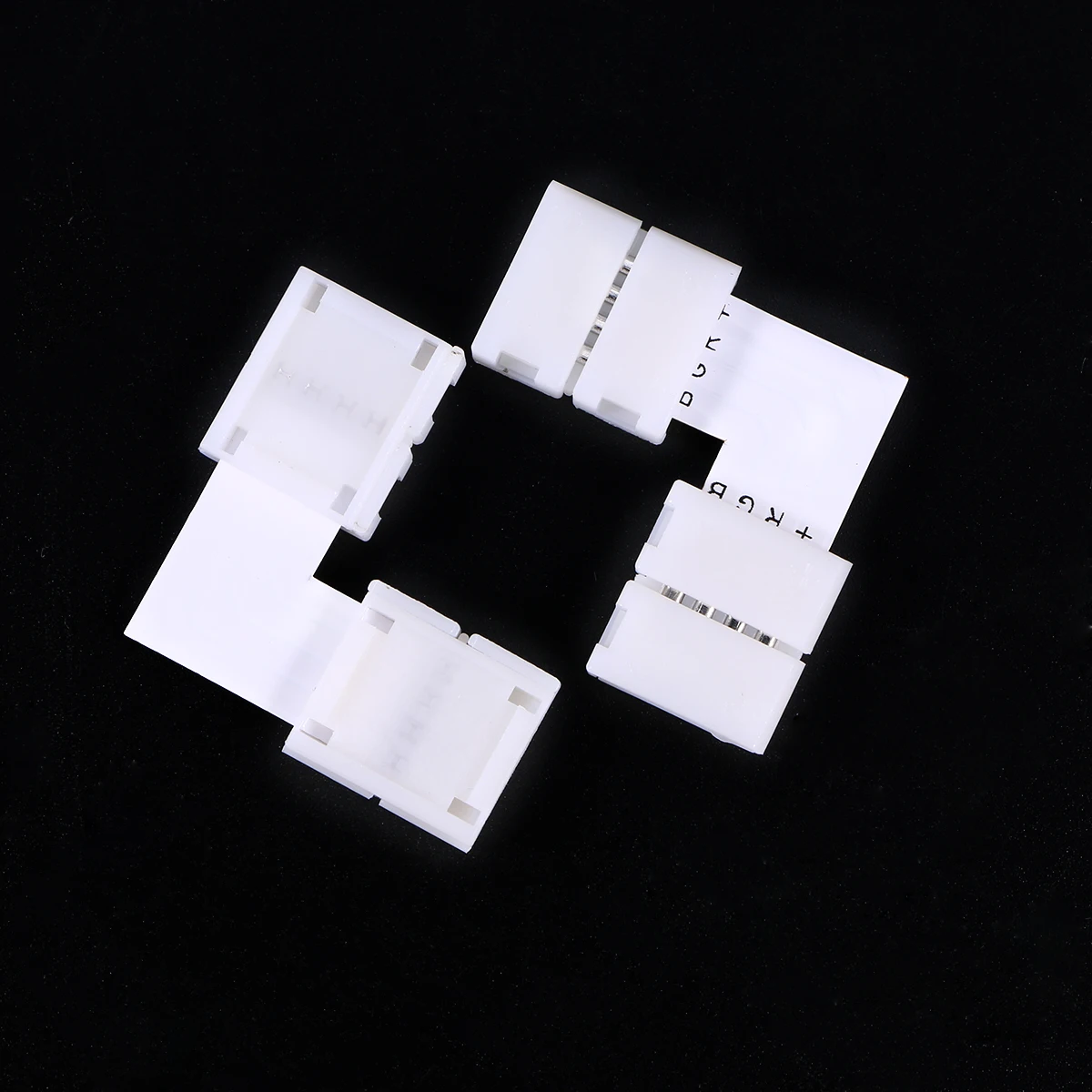 

6 Pcs Strip Connector Solderless RGB5050 L Shape L Shape Connector White 3x3x0.4cm Easy Install Lighting Accessories