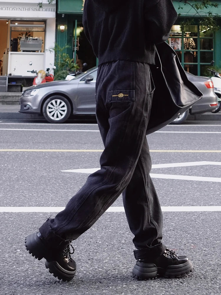 

Женские джинсы-харлан Street Sle Slimming, свободные, с вышивкой, длинные брюки, весенний сезон, повседневные, из смесового хлопка и полиэстера