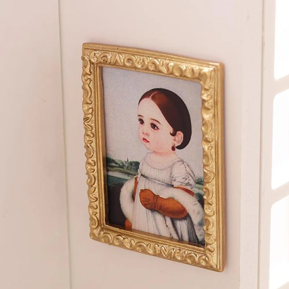 1:12 Dollhouse Miniature Mural Dollhouse Vintage Mini Dollhouse Miniature Oil Painting Kawaii Cute Dollhouse Wall Mural