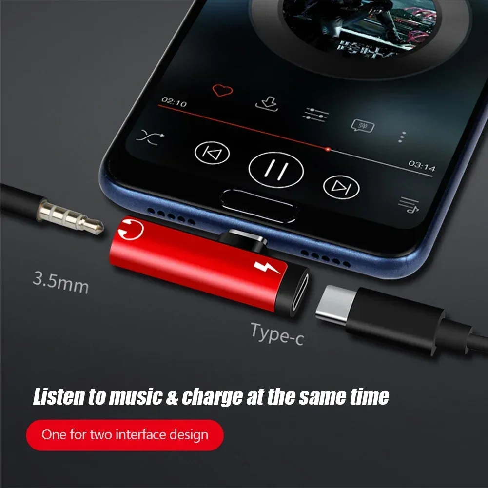 2 in 1 USB C to 3.5MM Type C Audio Adapter Headphone Jack Converter Splitter 30W Fast Charger For iPhone Huawei