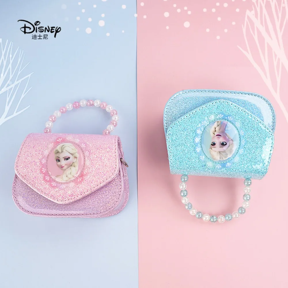 디즈니 겨울왕국 엘사 공주 만화 글리터 크로스바디 백 귀여운 스팽글 핸드백 어린이 유아 소녀 패션 카와이 지갑 클러치 백