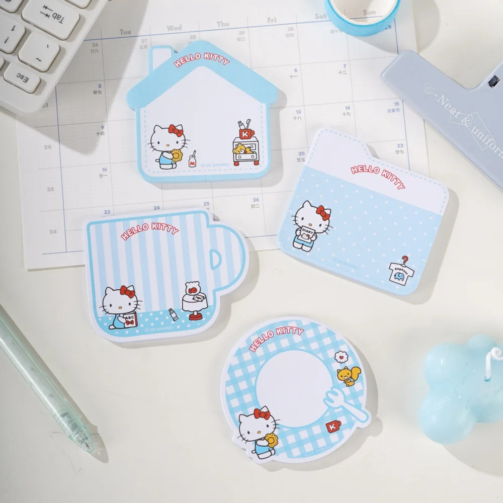 Genuine Sanrio Creative Memo Pads Cute Hello Kitty Self-Adhesive Sticky Notes Pad School Office Stationery Supplies Study Gifts