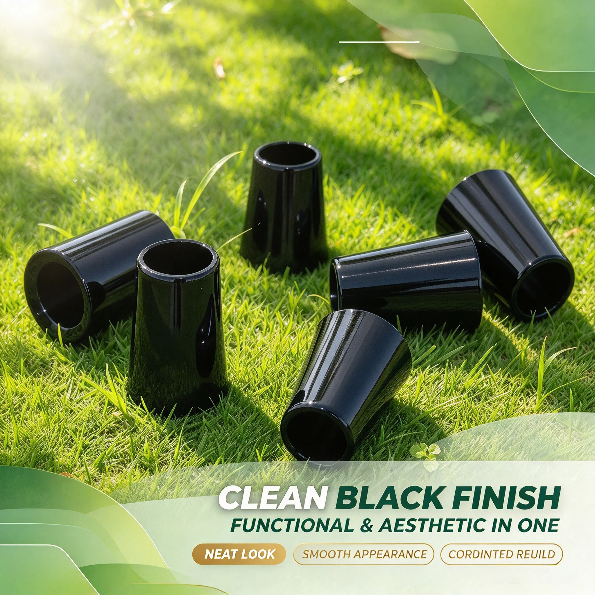 0.83inch Tapered Black Golf Shaft Sleeves, Multi-Piece Set, Wear-Resistant and Shock-Absorbing, Suitable for Driver/Hybrid Clubs/Wedge Clubs, Upgraded Replacement Parts from Ball Workshop