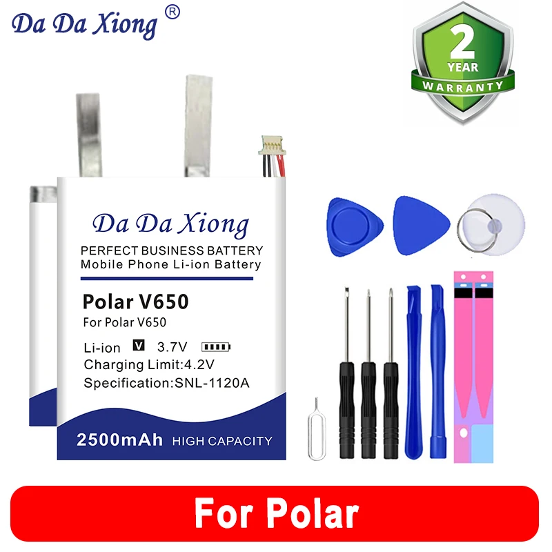 DaDaXiong PolarM600 PolarV650 PolarM400 PolarV800 Battery For Polar V650 V800 M400 M430 M600 GPS Sports Watch Bateria + Tool