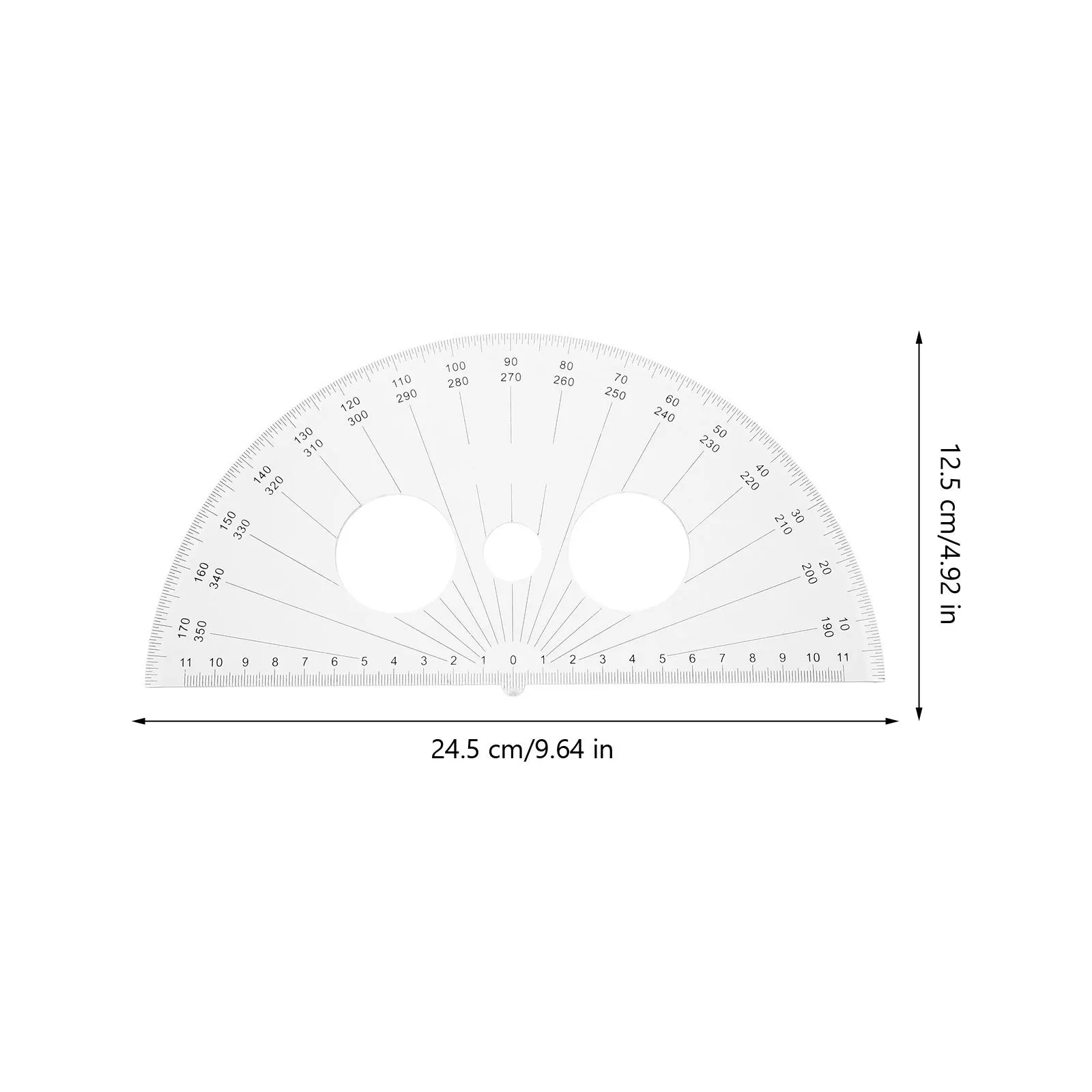 Plastic Protractor 180 Degrees Half Circle Geometry Measuring Tool for Students Teachers Architects Drafting Drawing Math