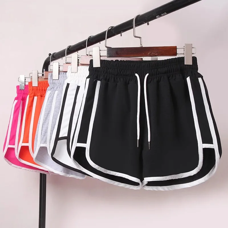 

High Waist Loose Fitness Running Shorts Women's Summer Wide Leg Pants Hot Pants Casual Slim Sleepwear Korean Style Straight Leg
