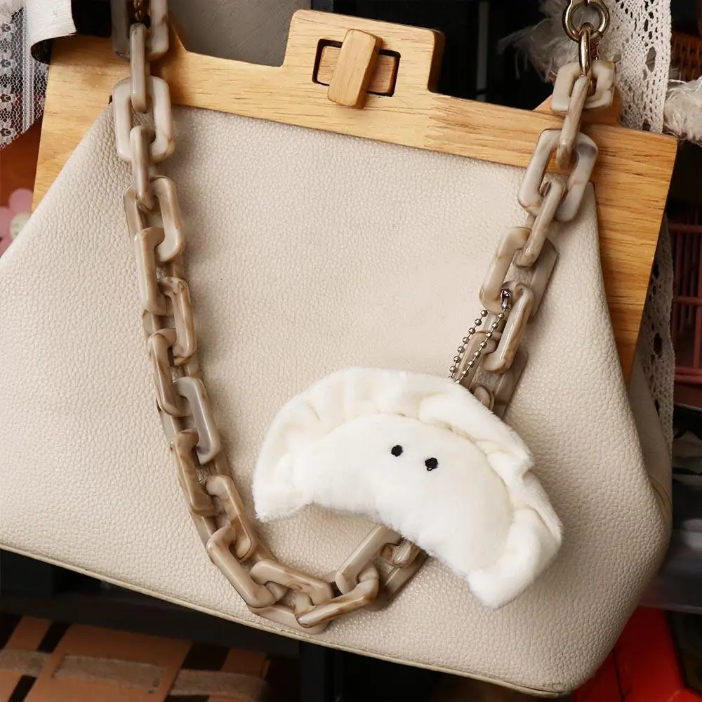 Cartoon Dumpling Plush Keyring Pendant Cute Soft Dumpling Doll Keychain Students Backpack Hanging Ornament Friends Presents