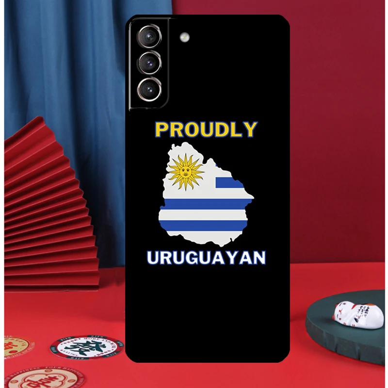 أوروغواي العلم قضية الهاتف لسامسونج غالاكسي S25 الترا S9 S10 S20 S21 S22 زائد S23 FE S24 الترا الغطاء الخلفي