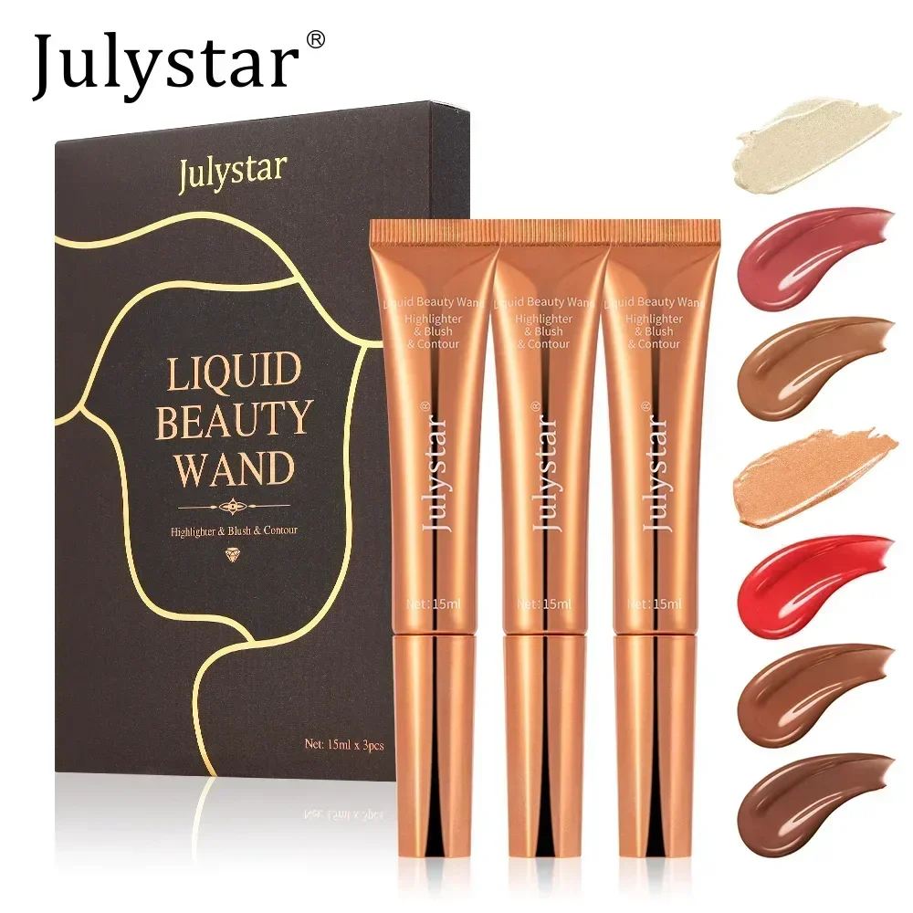 

Набор жидких румян Julystar, 3 шт., натуральная легкая текстура, многофункциональный, для хайлайтинга и контуринга, профессиональная косметика, 15 г * 3