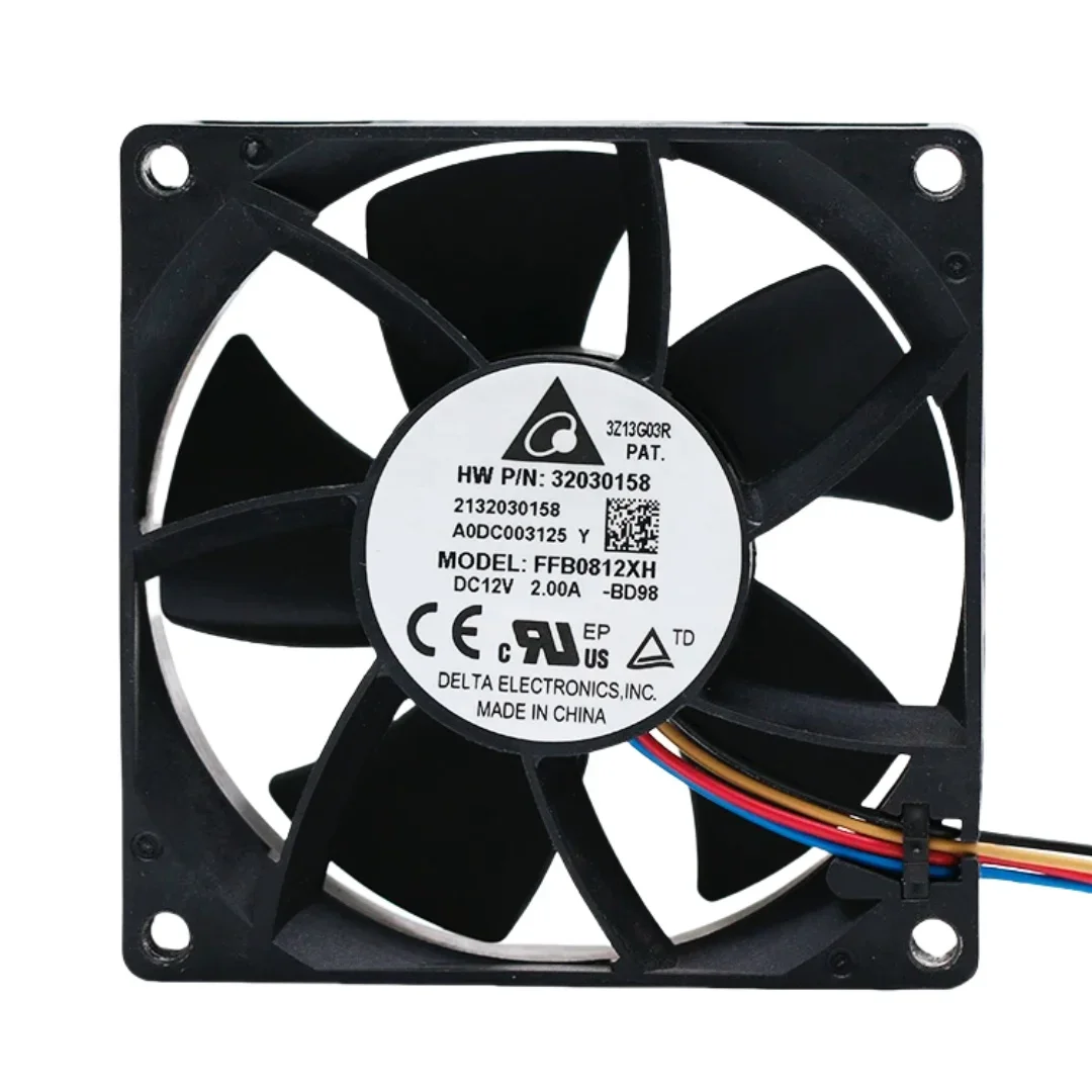 FFB0812XH 80mm Fan 12V 2.0A 9000RPM 92.7CFM High Speed Axial Cooling Fan 80x80x25mm 8025 Forced Pressure Fan Server Industrial