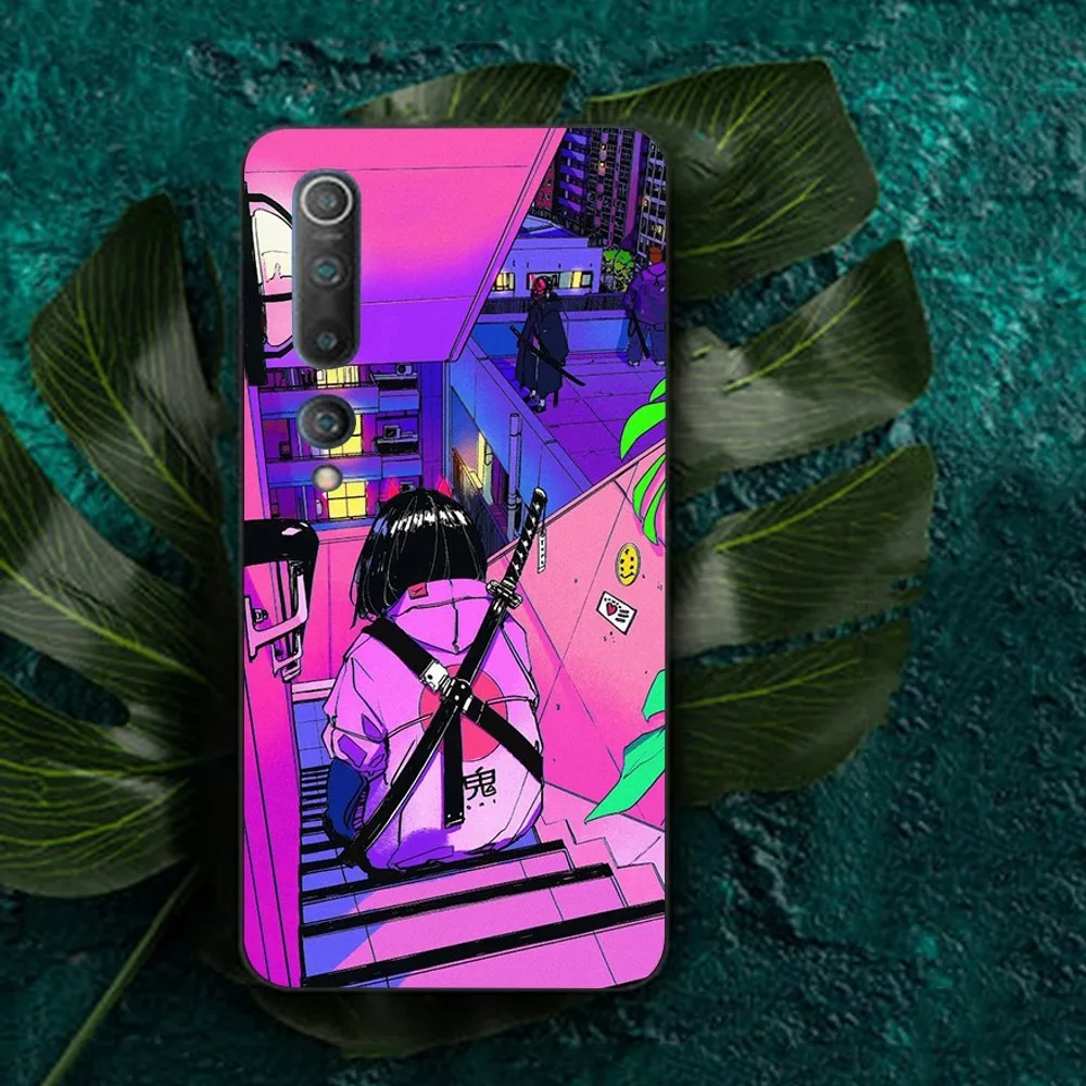 Vaporwave Glitch Anime Phone Case For Redmi Note 4 X 5 A 6 7 8 T 9 9S 10 11 11S 11Epro Poco M3 pro