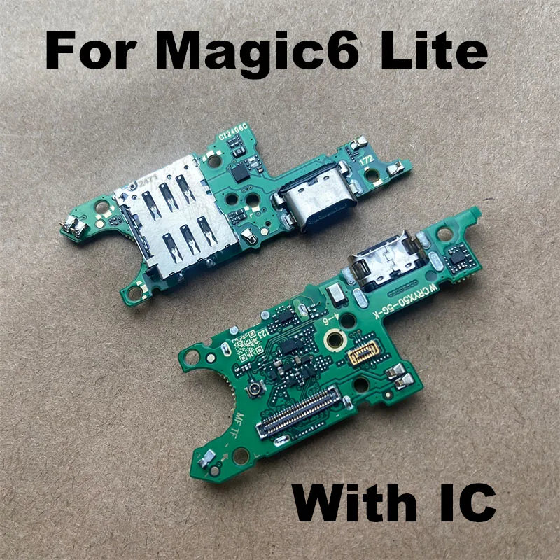 

For Huawei Honor Magic6 Lite USB Charging Dock Port Board Mic Microphone Connector Fast Flex Cable Magic 6 Lite With IC