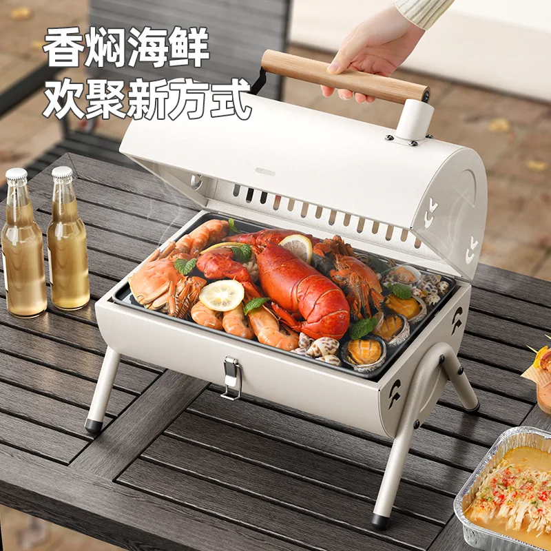 Outdoor Barbecue grill, charcoal, camping, cooking, smokeless, household, outdoor, home, carbon grill