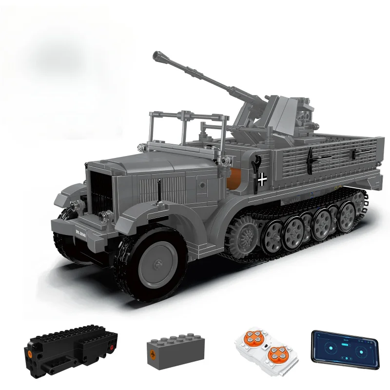 

MOULD KING Building Blocks Military Vehicle Model Kit 1188PCS 3.7 Flak Gu Half-Track Construction Toy for Adults 20048