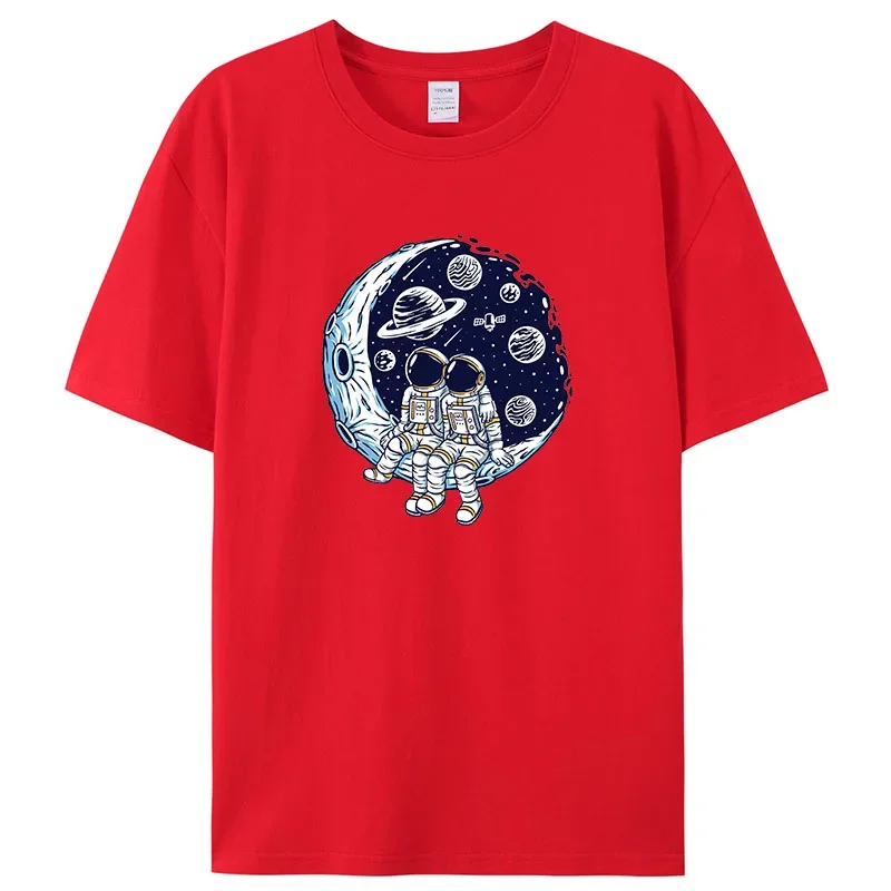 Bitcoin Crypto BTC To The Moon T Shirt Men 100% Cotton T-shirt Streetwear Tshirt Short Sleeve Astronaut Cryptocurrency Tees Tops