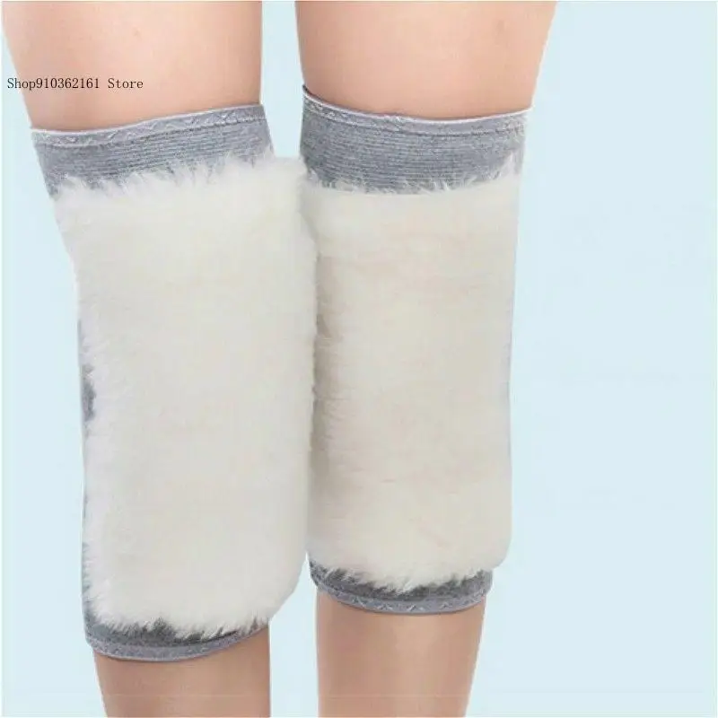 Men\'s and Women\'s Winter Sheepskin Warm Knee Warmer Flexible Pad Thickened