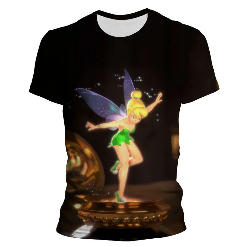 Boy Girl Kids T-shirts Summer Short Sleeve T Shirt For Men Women Tinker Bell 3D Print Cartoon Anime Children Clothing Tee