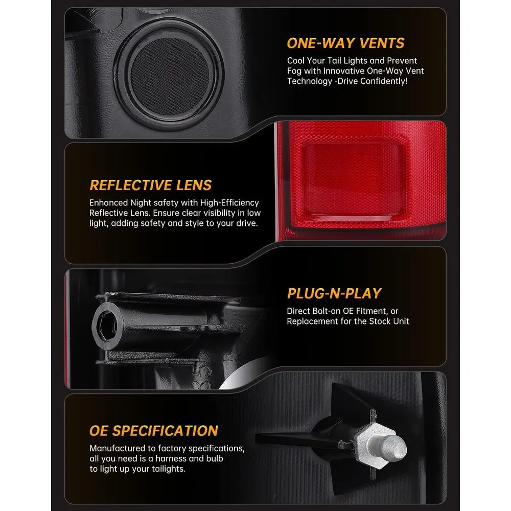 2008-2016 Ford F-Series F250-F550 Super Duty Red Tail Lights, BC3Z13405A & BC3Z13404A Replacement, Both Sides