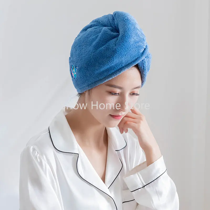 Dry Hair Cap Super Absorbent Quick-Drying Shower Cap Dry Hair Towel Wash Hair Towel Wrap Headscarf