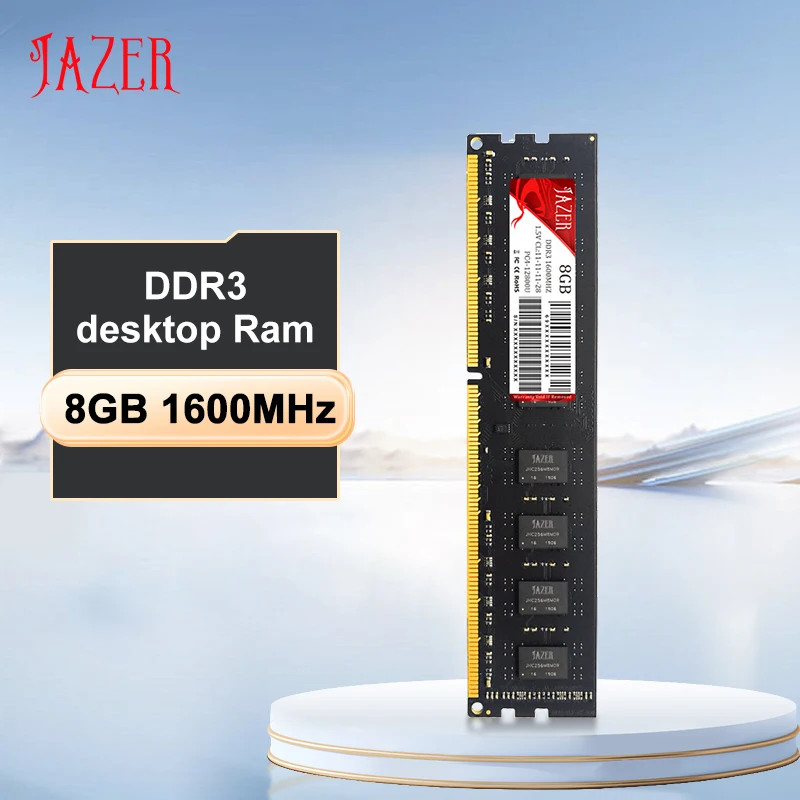 JAZER Memoria Ram DDR3 1600MHz, memori Desktop Dimm 1.5V baru kompatibel AMD dan Intel