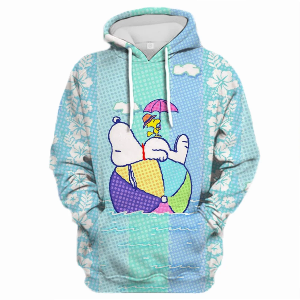 

2024 New Snoopy Women Hoodie Cartoon Anime Men Oversized Sweatshirt Spring Autumn Gray Couple Pullover Clothes Tops