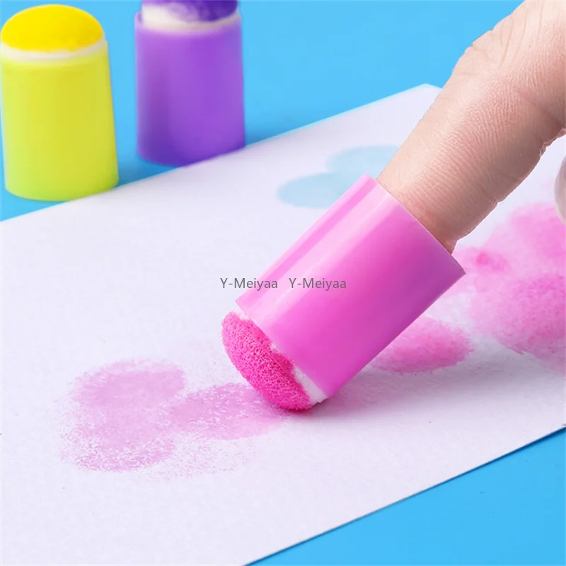 1/10/20 قطعة الأطفال إصبع الإسفنج Daubers الطلاء منصات الحبر ختم فرشاة اليدوية Craft بها بنفسك الحرفية سكرابوكينغ اللوحة صنع الرسم