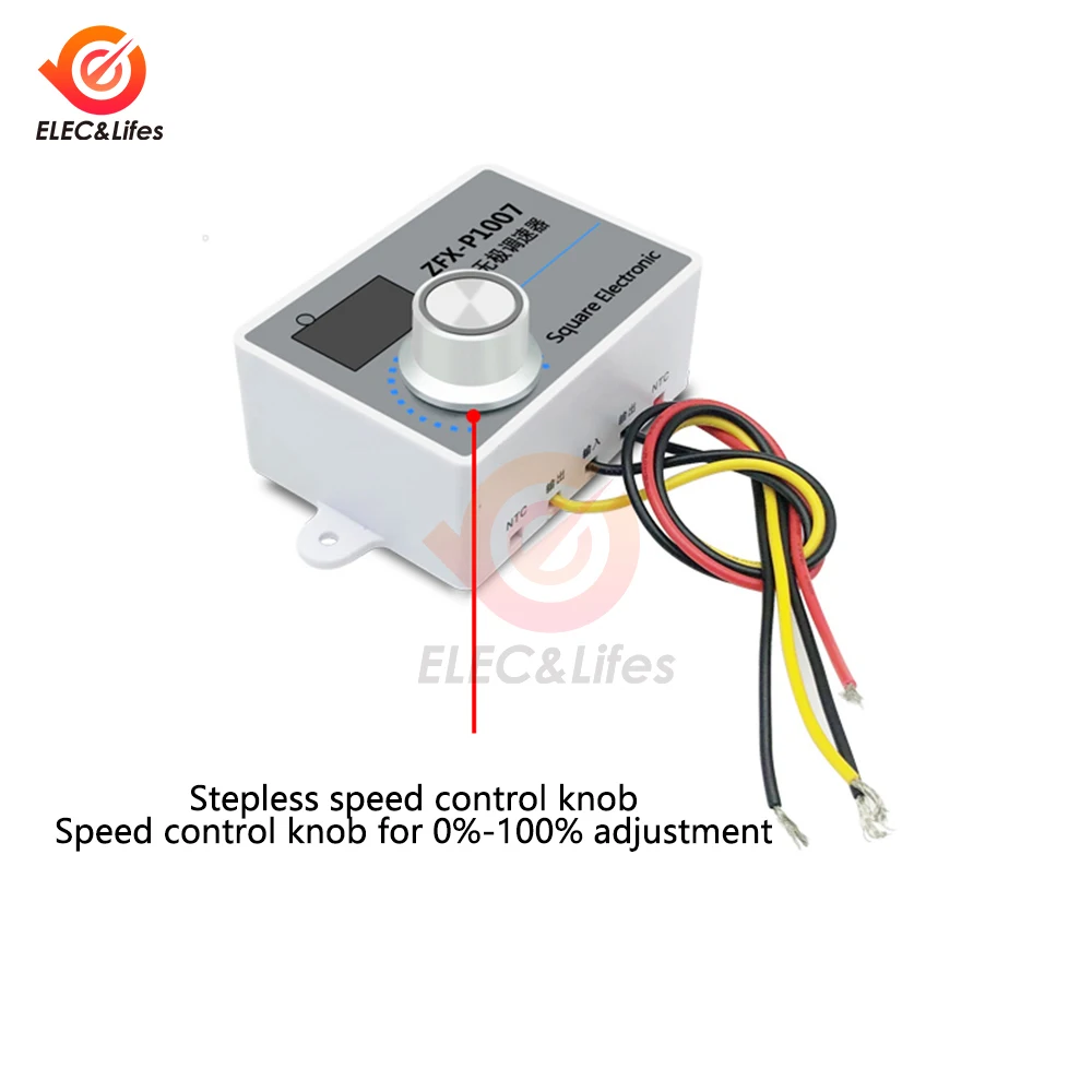 AC 220V 500W Infinite Speed Controller 0-100% Adjustable Pwm Motor Reducer Suitable For Dimming/Voltage/Temperature Control