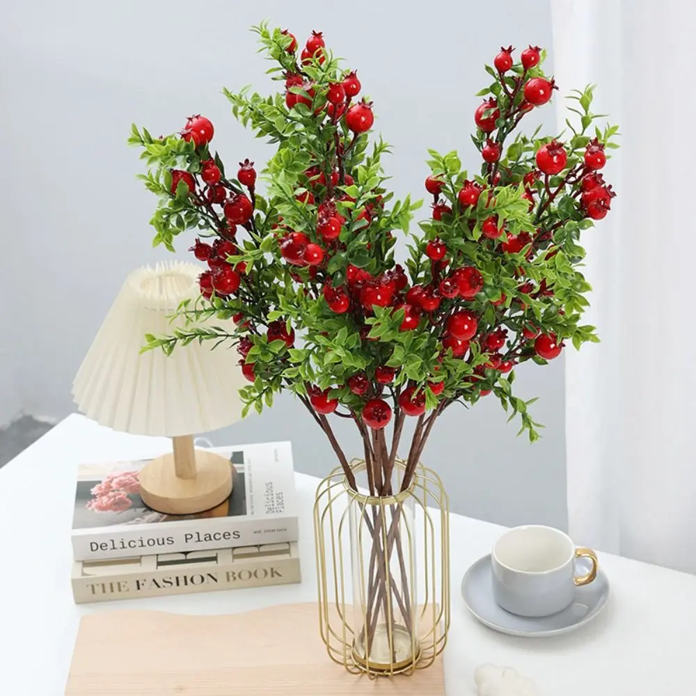 

24 Fruit Artificial Pomegranate Branches Realistic Plastic Simulation Pomegranate Fruit Handmade Elegant Foam Fruits Branches