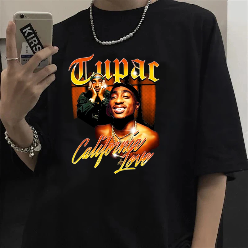 Tupac 2pac clothes male harajuku grunge white t shirt harajuku kawaii 2022 summer top vintage