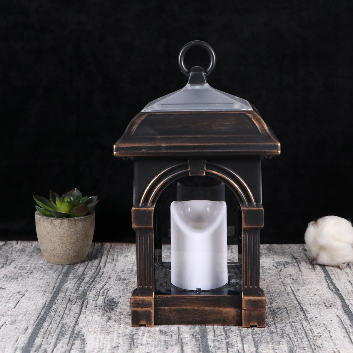 ضوء الشمس البرونزي الأنيق خمر الشكل حديقة الديكور الشمسية LED فانوس السيارات على الخروج توفير الطاقة الاستخدام الداخلي في الهواء الطلق