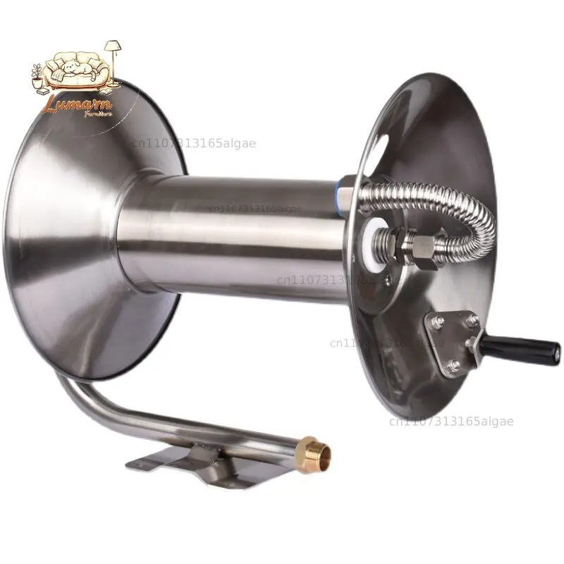 Car wash water pipe rack, pipe winder, household coil coil, frame, stainless steel wall-mounted watering hose storage rack