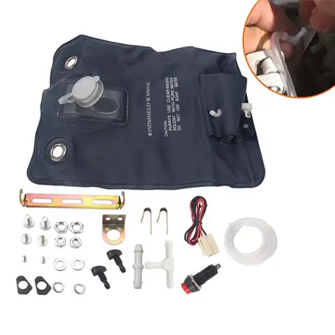 12V 1 Liter Water Capacity Car Window Cleaning Windscreen Windshield Washer Auto Washer Pump Bag Kit 151286776374