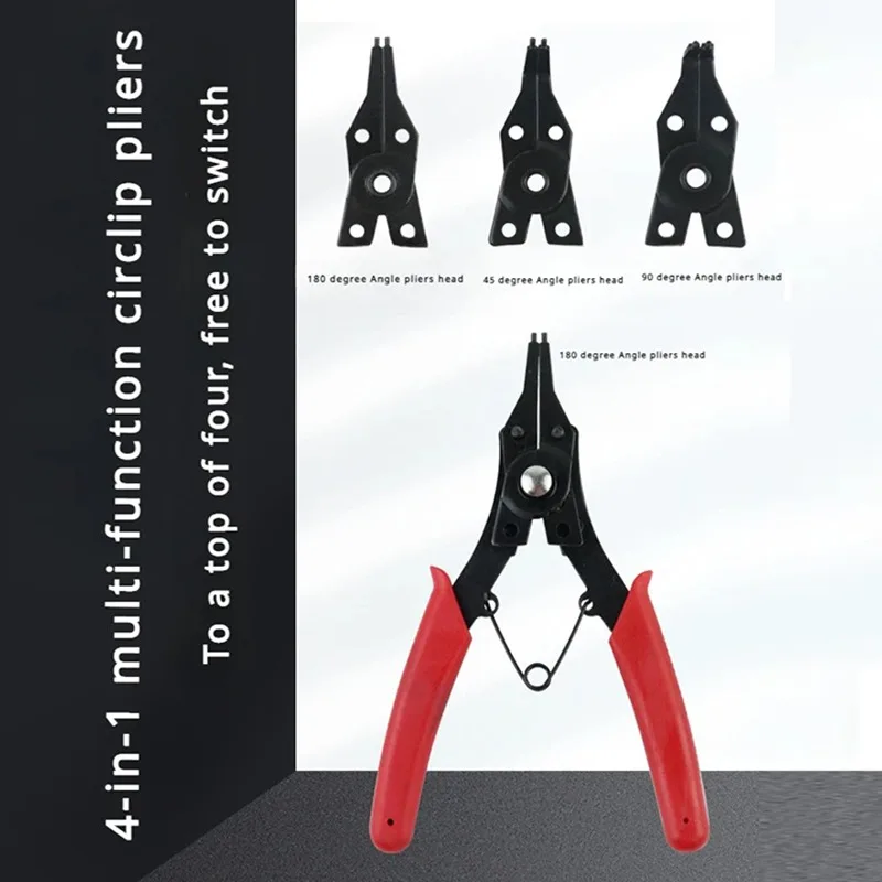 4 in 1 Circlip Pliers Set Multifunction Snap Ring Pliers Dual-purpose Hole Retaining Ring Plier Disassembly Pliers Hand Tools