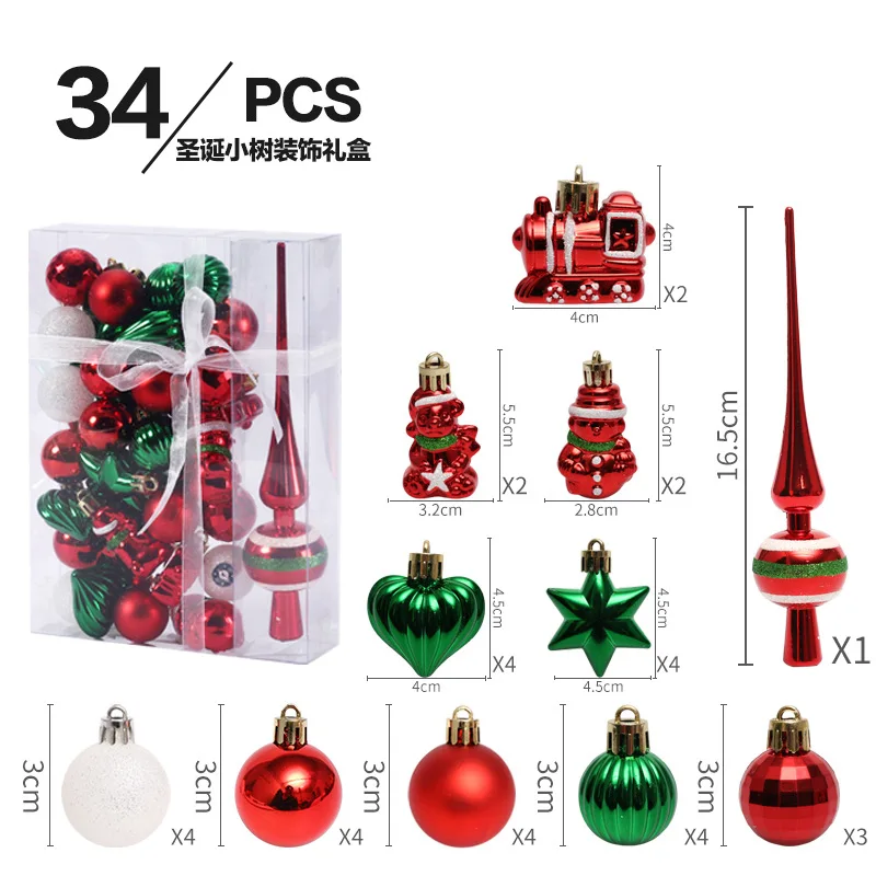 

34pcs 30mm Christmas Xmas Tree Ball Bauble Hanging Home Party Ornament Decor Tree Decoration Balls Party Hanging Pendant Navidad