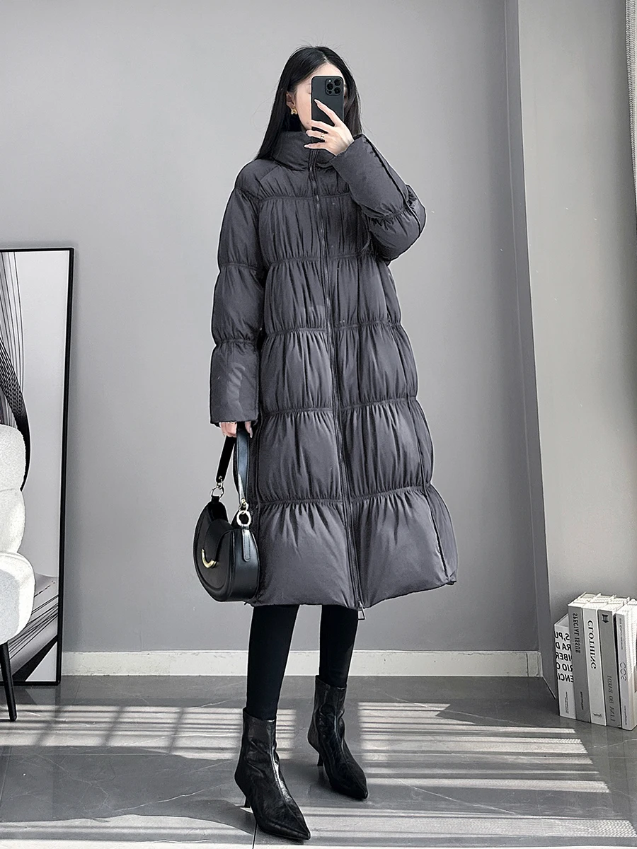 

Супермодная женская удлиненная зимняя куртка-пуховик класса люкс, утепленная, износостойкая, с индивидуальным дизайном