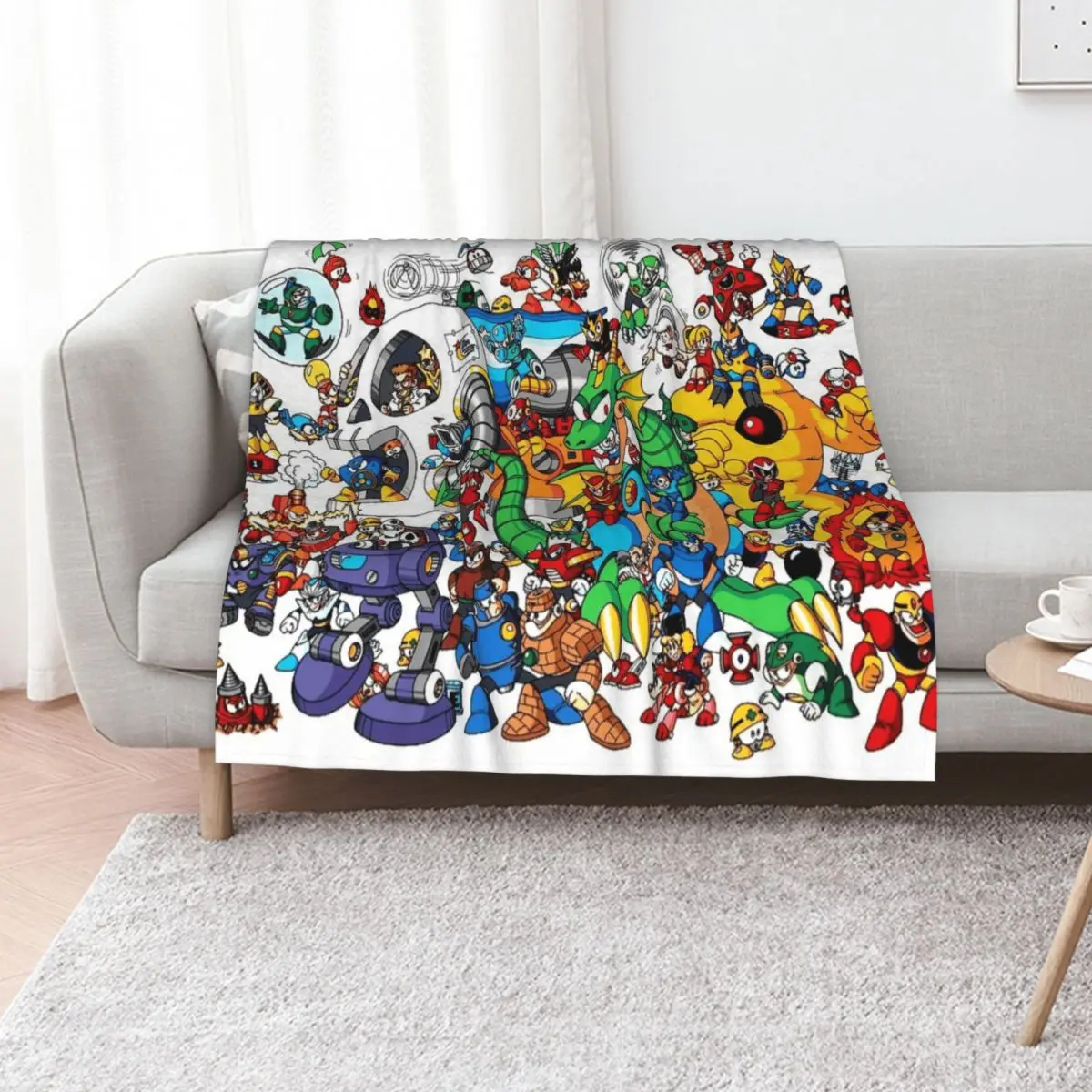 

Mega Man and all of his enemies Throw Blanket For Decorative Sofa Kid'S blankets ands Blankets For Bed Blankets